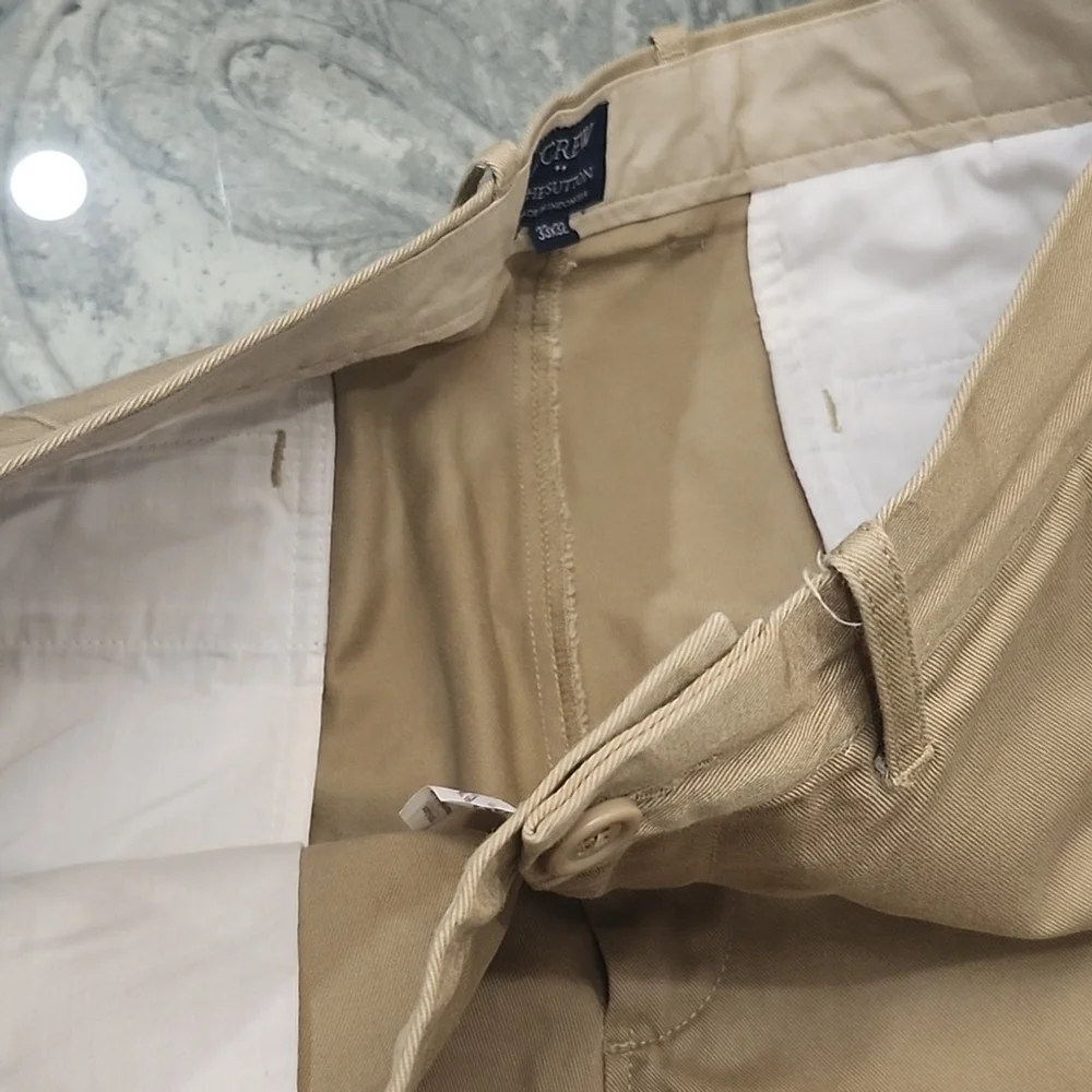 J Crew Men's The Sutton straight-fit flex khaki pant 33x32 New